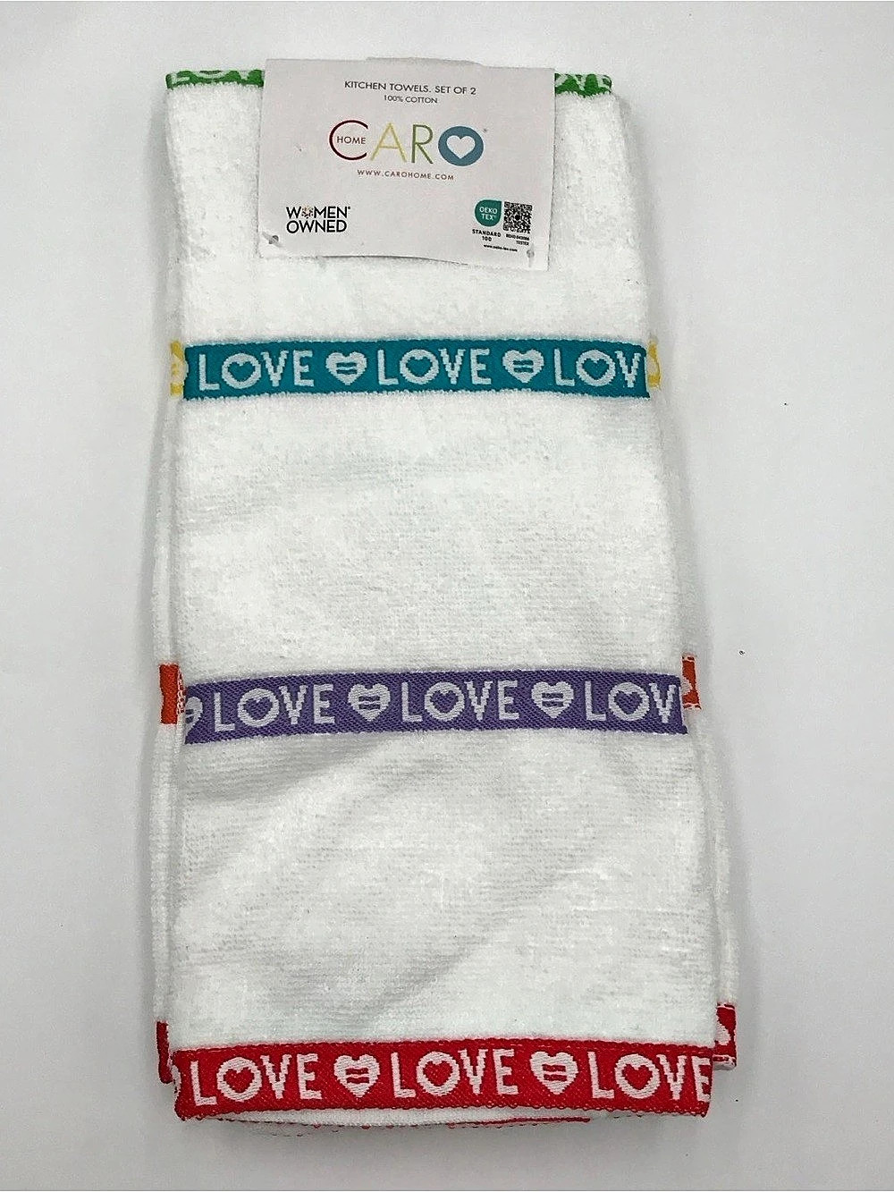 CARO Home Cotton Kitchen Towels Set of 2 NWT
